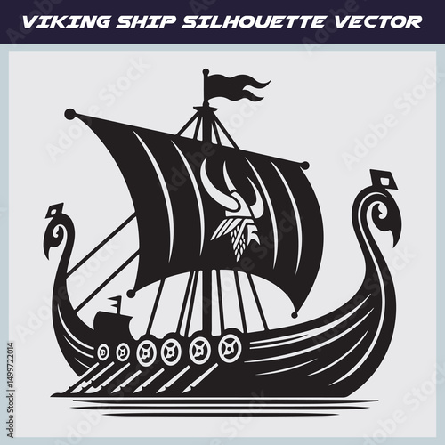 Viking ship vector illustration design