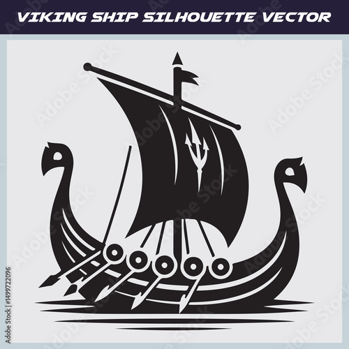 Viking ship vector illustration design