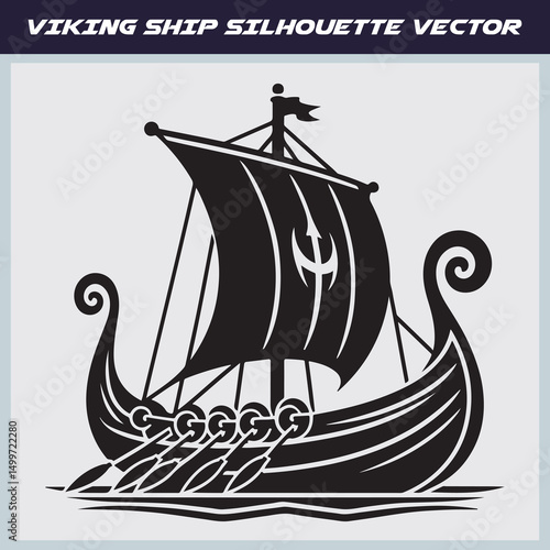 Viking ship vector illustration design