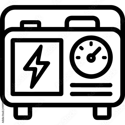 Minimal vector icon of an industrial generator
