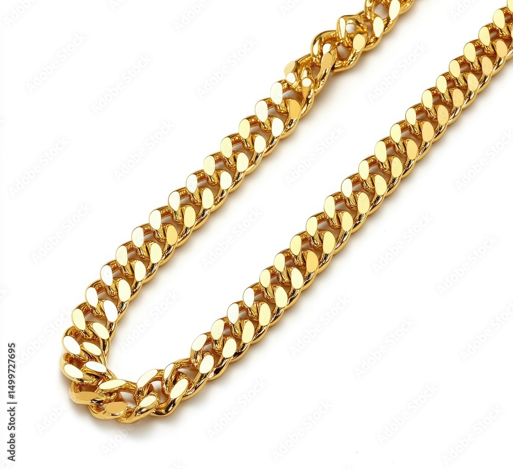Obraz premium Gold cuban link chain necklace