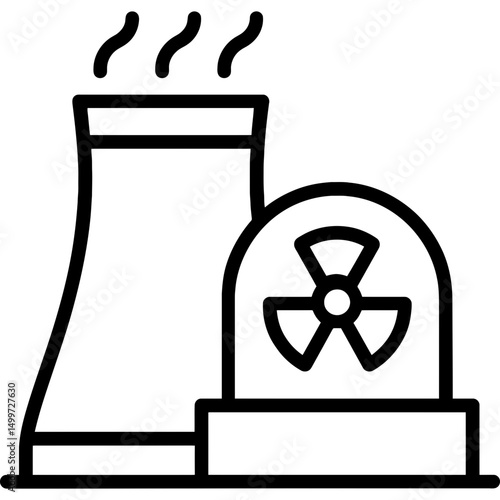 Clean vector icon of nuclear reactor
