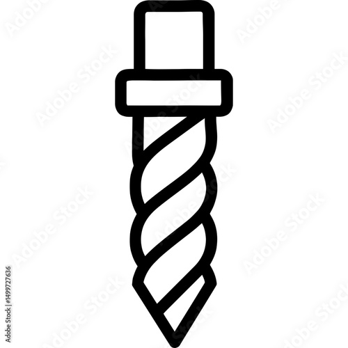 Minimalist drill bit icon design