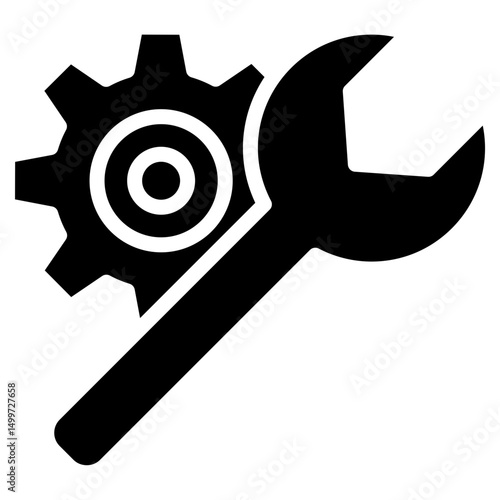 car repair vector icon (spanner and gear)