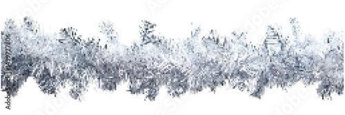Silver tinsel garland with a shiny metallic finish creating a festive decoration on a white background