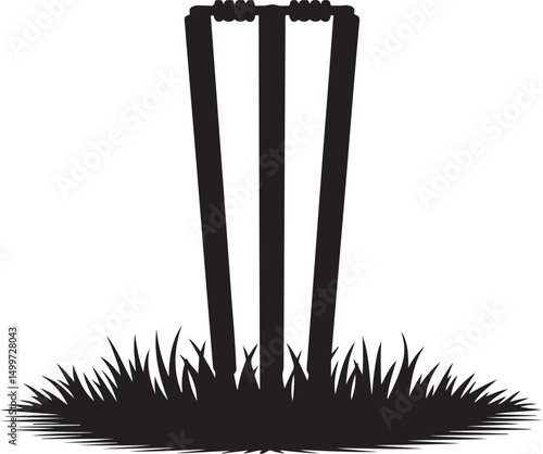 Cricket stumps silhouette