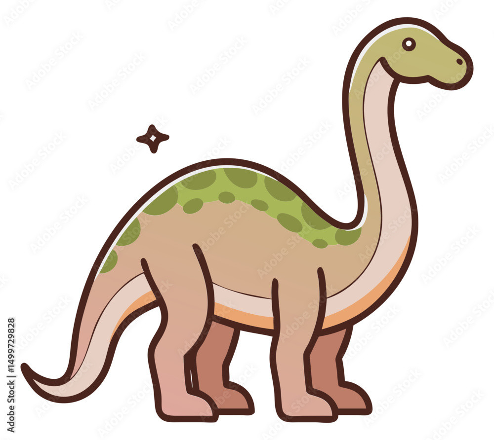 Fototapeta premium Cute cartoon illustration of a dinosaur