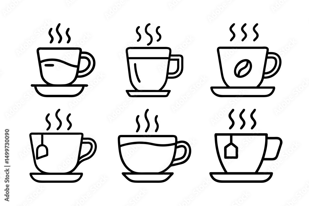 Obraz premium Coffee Outline Vector svg outline icon set