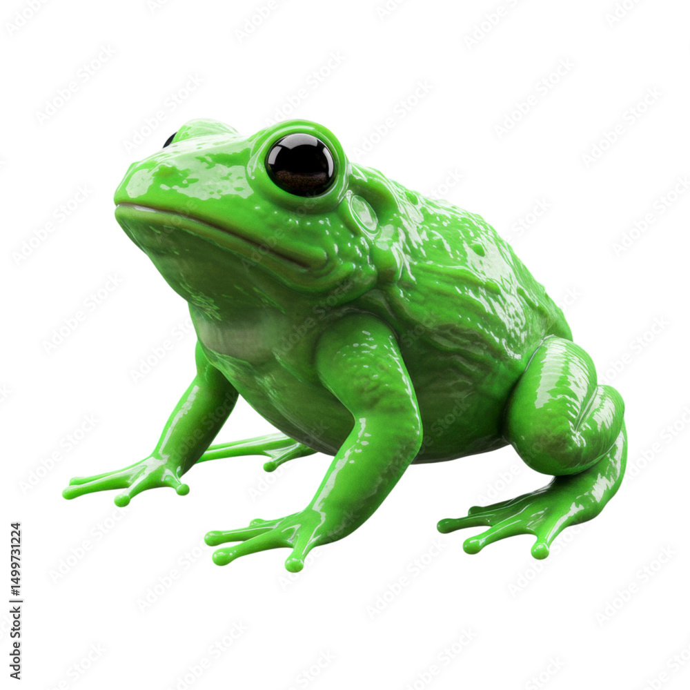 Obraz premium Vibrant Green 3D Frog with Large Eyes