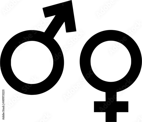 Male and Female Gender Symbols Icon