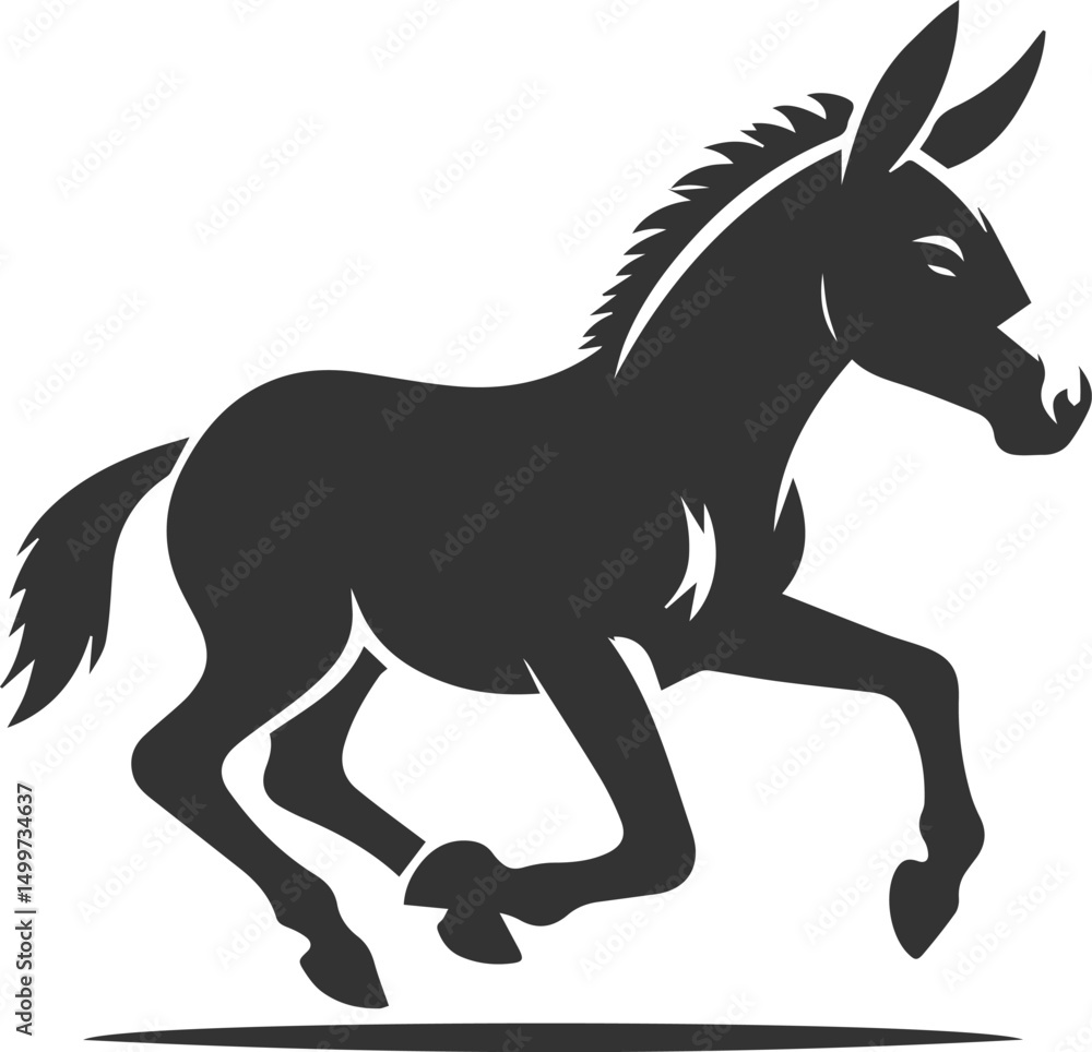 Fototapeta premium Artwork drawing silhouette vector of a mule