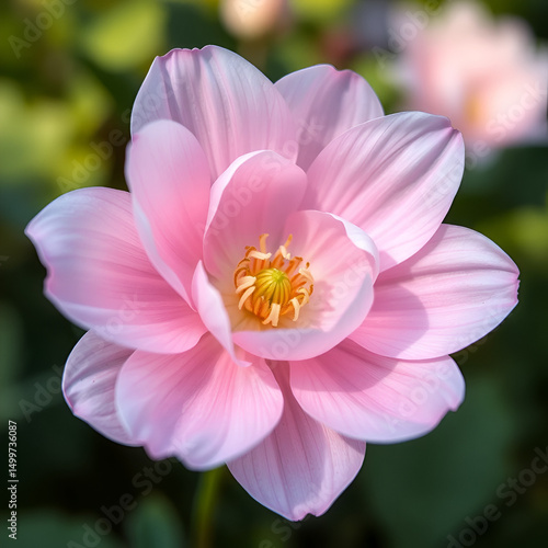 Delicate petals of a soft pink flower subtly unfold, exposing tender centers, evoking a sense of vulnerability and
