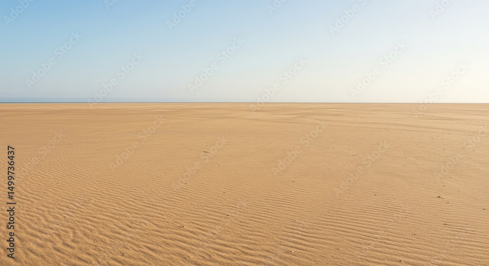 Naklejka premium Vast Expanse of Golden Sand A Serene Desert Landscape