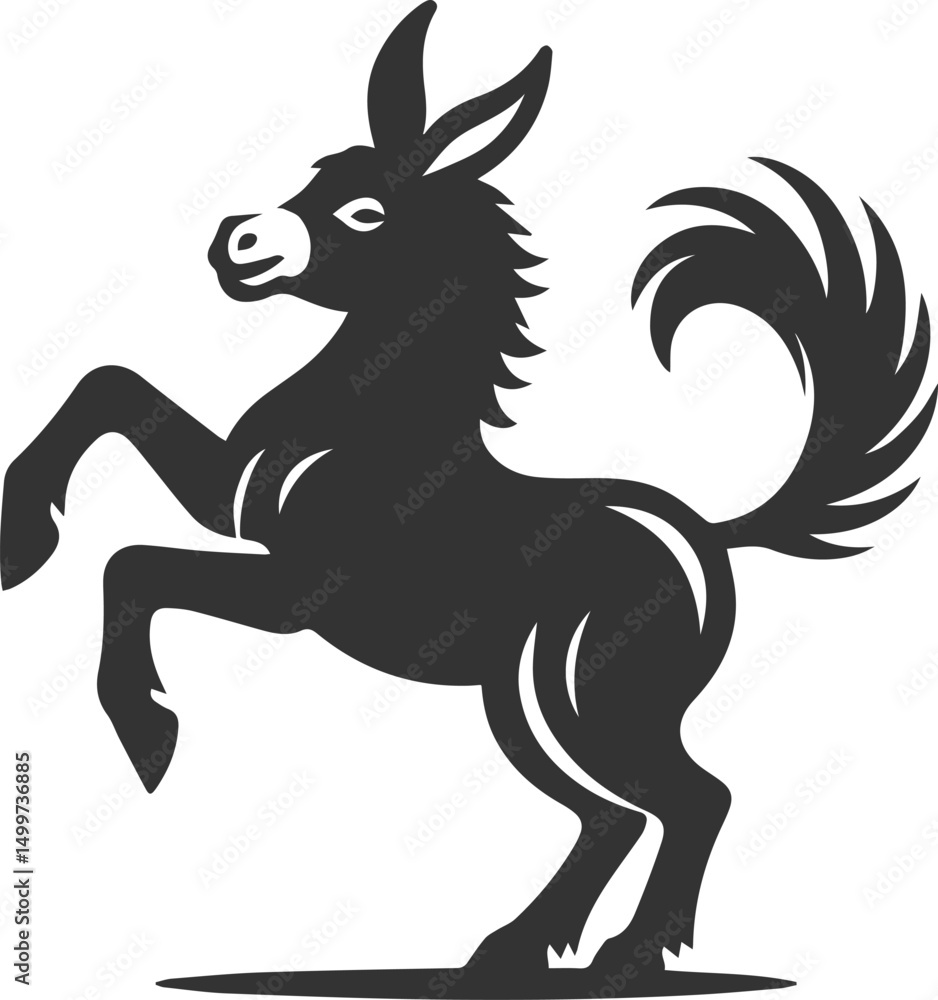 Fototapeta premium Artwork drawing silhouette vector of a mule
