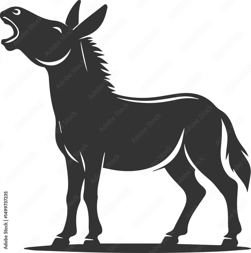 Fototapeta premium Artwork drawing silhouette vector of a mule