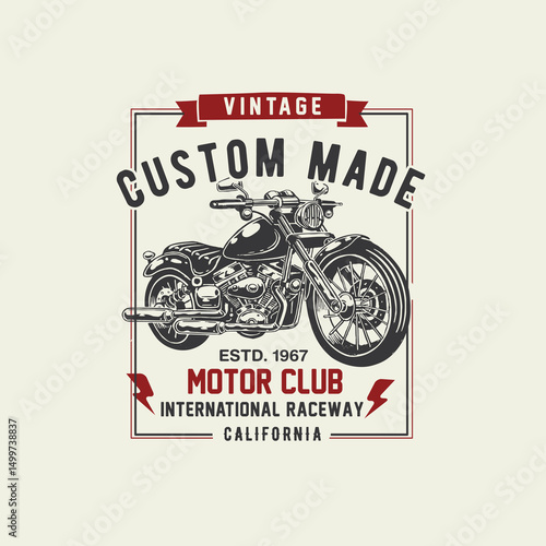 vintage Custom made motor club graphic vector design