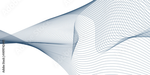 Abstract wave blend stripes lines white background. Vector curve line pattern mesh. Technology lines flow and motion energy blend.	
