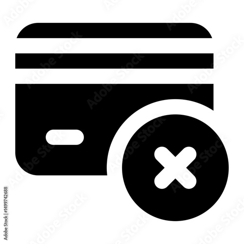 credit card reject icon for illustration