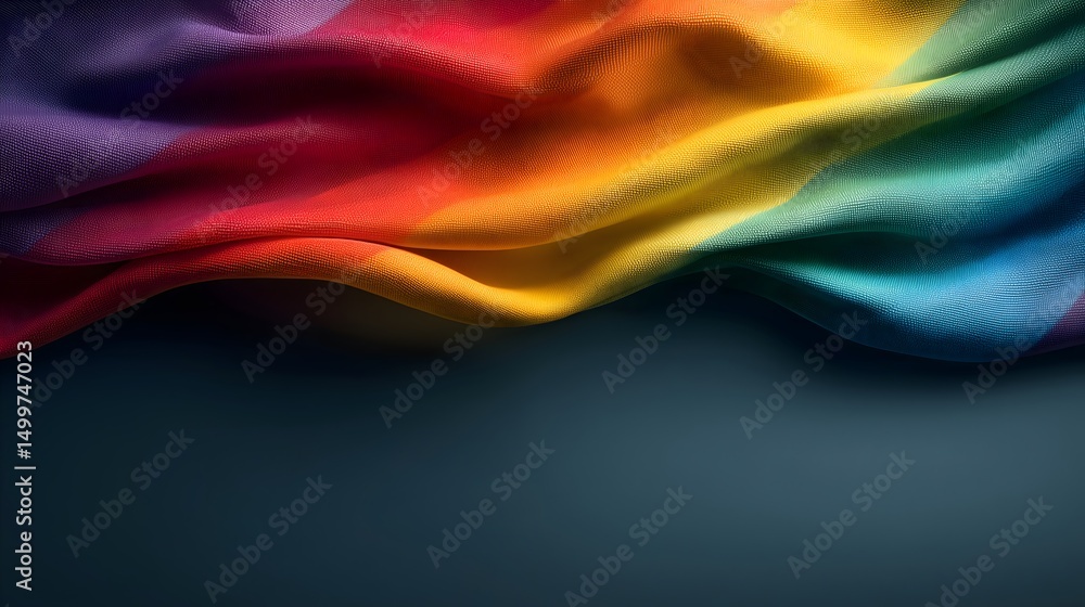 Obraz premium Vibrant rainbow flag symbolizing pride, diversity, and LGBTQ rights for Pride Month