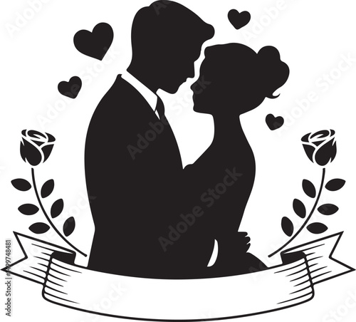 Just Married Couple Silhouette

Bride & Groom Walking Hand in Hand

Wedding Day Kiss Vector Design

Elegant Wedding Couple Under Arch

Silhouette of Romantic Wedding Moment