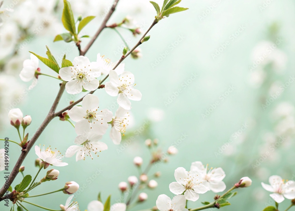 Cherry blossom floral natural botanical mockup style Cherry blossom floral natural botanical mockup style