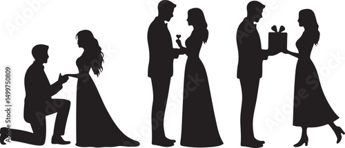 Just Married Couple Silhouette

Bride & Groom Walking Hand in Hand

Wedding Day Kiss Vector Design

Elegant Wedding Couple Under Arch

Silhouette of Romantic Wedding Moment