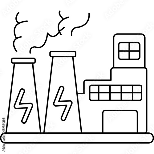 Industrial Factory Emissions Energy Icon