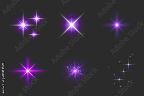Conjunto de estrellas brillantes sobre fondo azul cielo