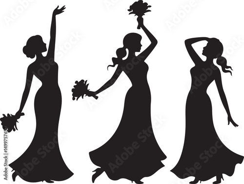 Just Married Couple Silhouette

Bride & Groom Walking Hand in Hand

Wedding Day Kiss Vector Design

Elegant Wedding Couple Under Arch

Silhouette of Romantic Wedding Moment