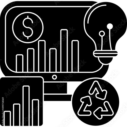 Eco Business Online Sustainability Icon