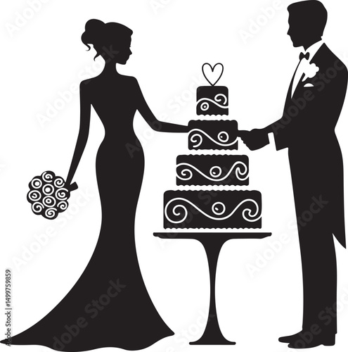 Just Married Couple Silhouette

Bride & Groom Walking Hand in Hand

Wedding Day Kiss Vector Design

Elegant Wedding Couple Under Arch

Silhouette of Romantic Wedding Moment