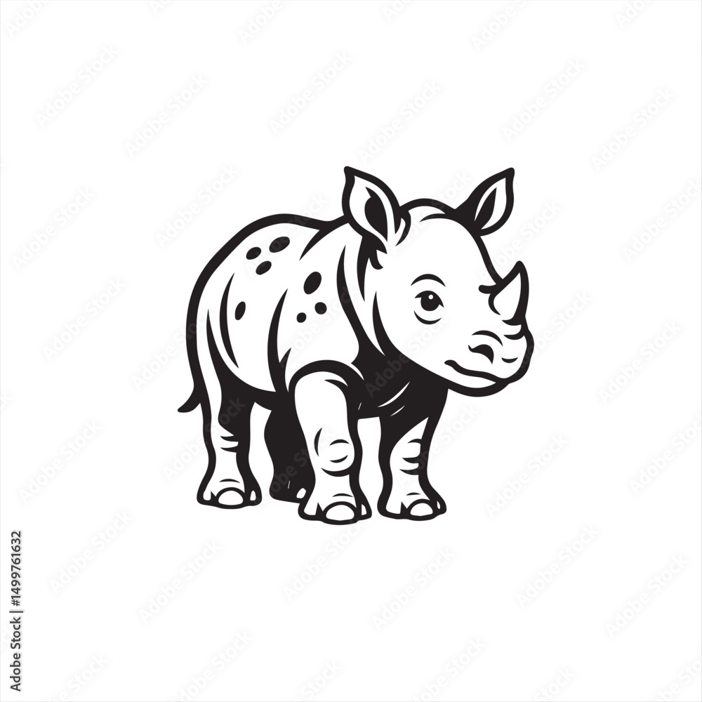 Fototapeta premium vector illustration of a rhinoceros