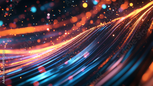 Abstract light trails and colorful bokeh effects for striking digital backgrounds.