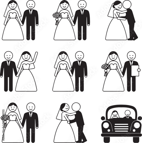 Bride and Groom SVG | Wedding Couple Silhouette | Just Married Cut File for Cricut

Mr and Mrs SVG | Wedding Day Design | Bride & Groom Clipart for DIY Signs & Shirts

Wedding Couple SVG | Romantic Br