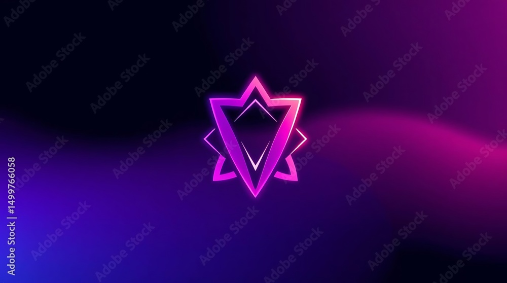 Two futuristic symbols with a glowing effect are displayed on a dark background. Two futuristic symbols with a glowing effect are displayed on a dark background.