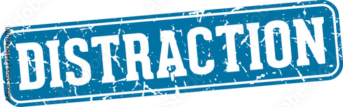 distraction rectangular sign. distraction stamp