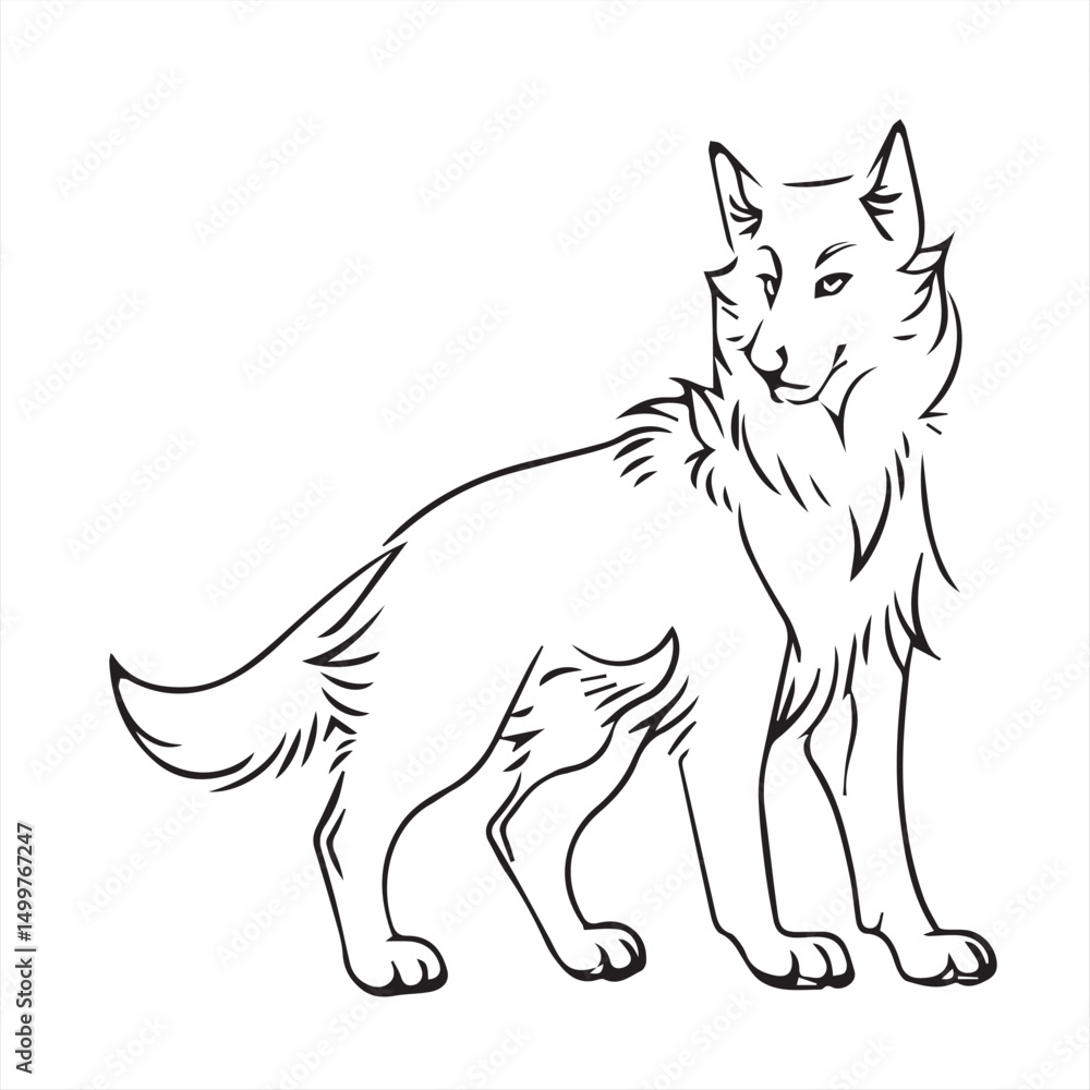 Obraz premium sketch of a wolf