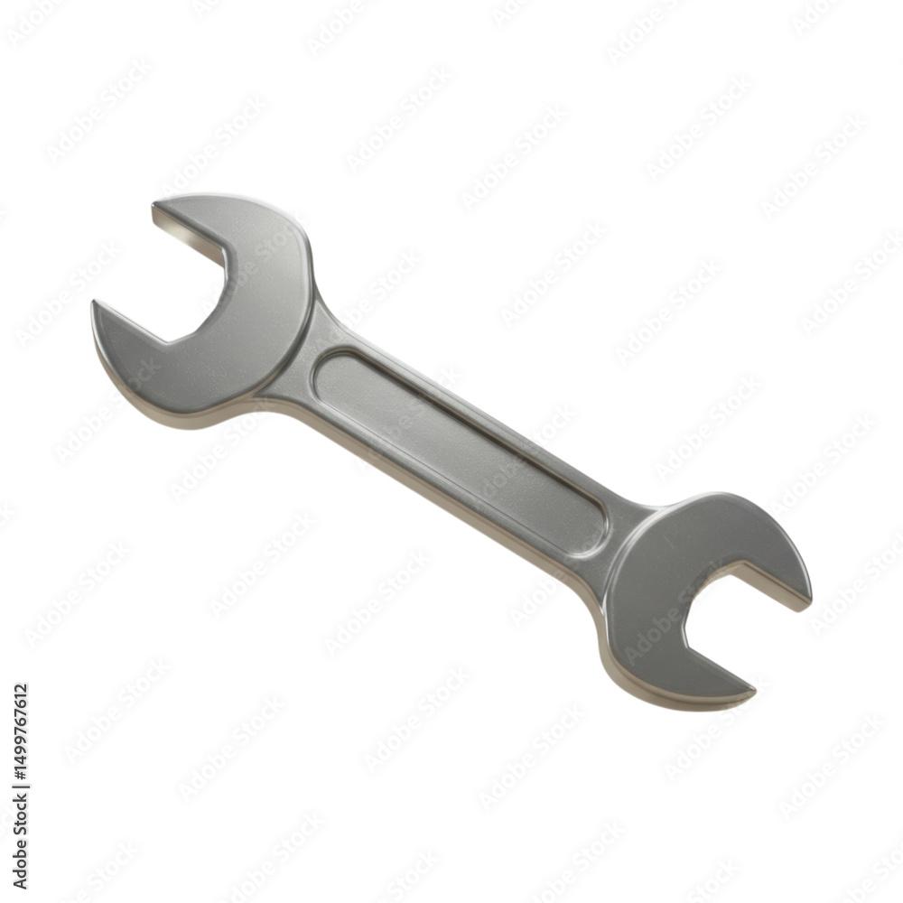 3D Silver Wrench Tool for Mechanical Work and Home Improvement 3D Silver Wrench Tool for Mechanical Work and Home Improvement