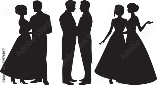 Bride and Groom SVG | Wedding Couple Silhouette | Just Married Cut File for Cricut

Mr and Mrs SVG | Wedding Day Design | Bride & Groom Clipart for DIY Signs & Shirts

Wedding Couple SVG | Romantic Br