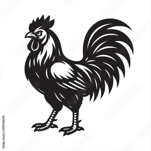 rooster isolated on white background