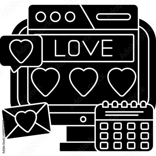 Online Dating Website Romance Icon
