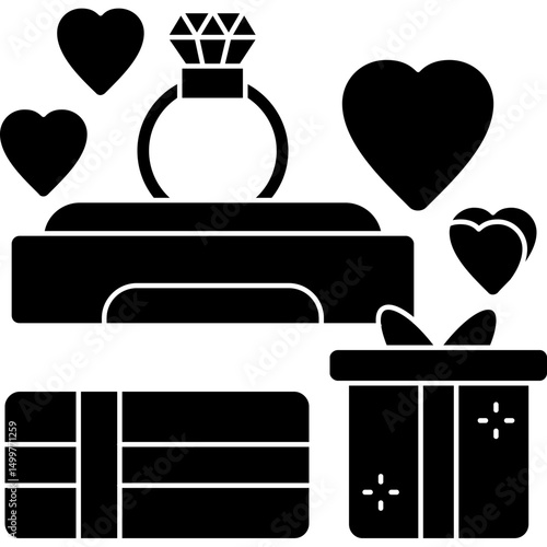 Engagement Diamond Ring Love Gift Icon