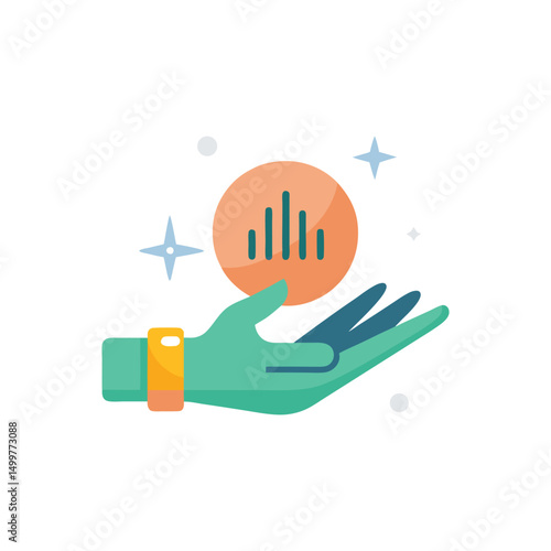Flat and Minimal hand with booster logo vector illustration isolated on white background