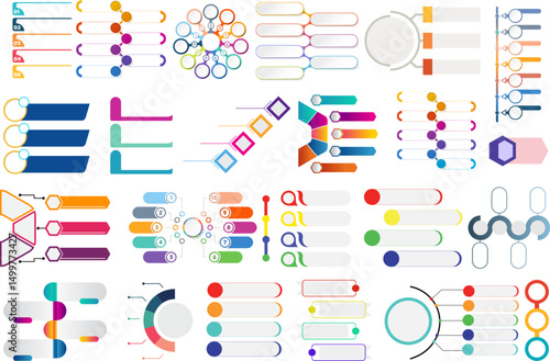 Infographic Design Elements: A collection of diverse and versatile infographic elements, presented as a useful resource for crafting engaging data visualizations and presentations.