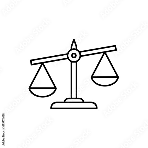 Balance scale icon representing justice and equality in a minimalist style