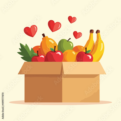 National Food Bank Day vector illustration showcasing food distribution, charity symbols, helping hands, and food package donations to support hunger relief efforts.