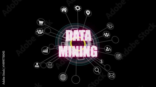 Wallpaper Mural Glowing Internet, business, Technology and network concept. glowing, Mentoring concept. DATA MINING leader is a manager market leader isolated on black background. Torontodigital.ca