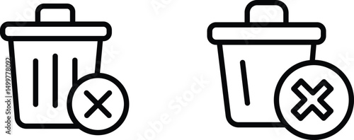 Editable Delete and Remove Trash Bin Icon

