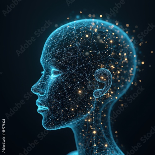 Abstract neural network visualization with glowing interconnected nodes

