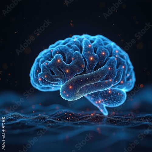 Abstract neural network visualization with glowing interconnected nodes

